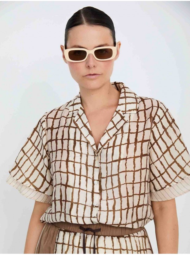 Camisa estampada cuadros