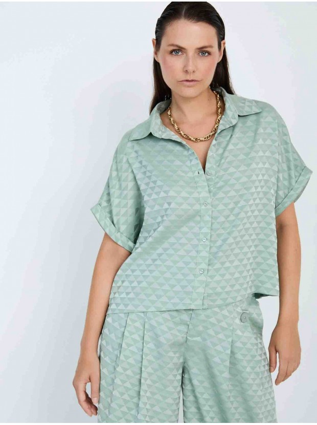 Camisa jacquard geométrico