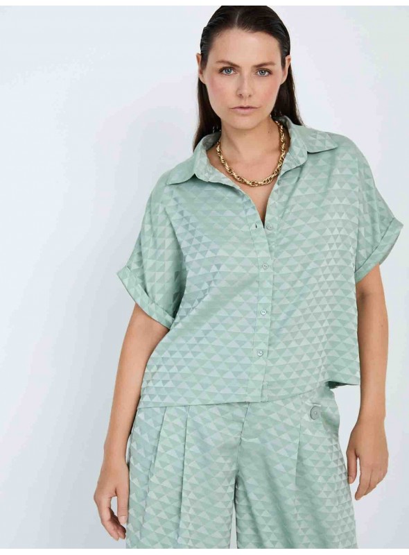 Camisa jacquard geométrico