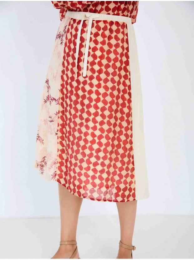 Falda patchwork fluida