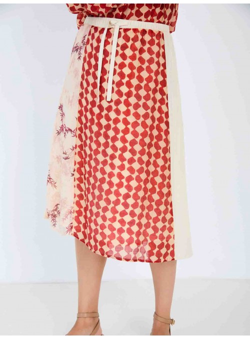 Falda patchwork fluida
