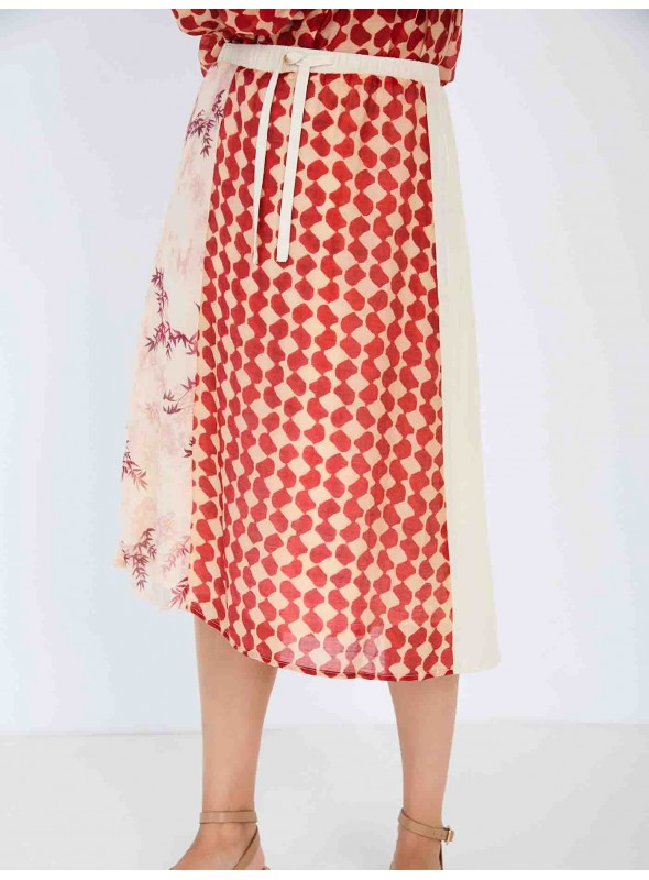 Falda patchwork fluida