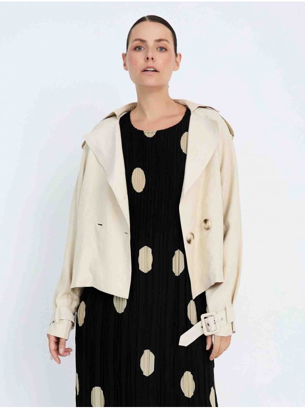 Trench corto cruzado