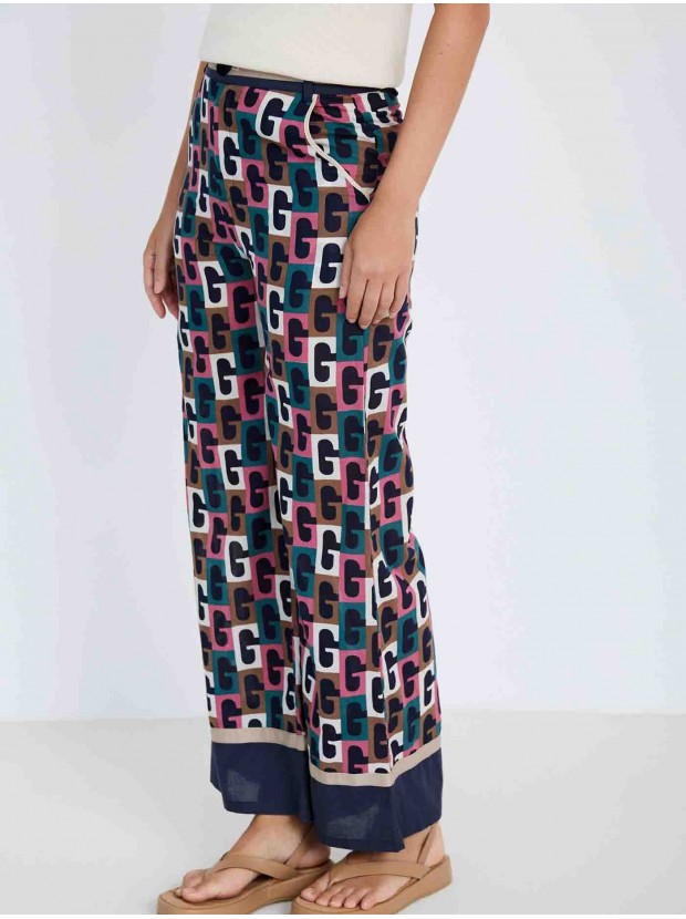 Pantalón estampado retro