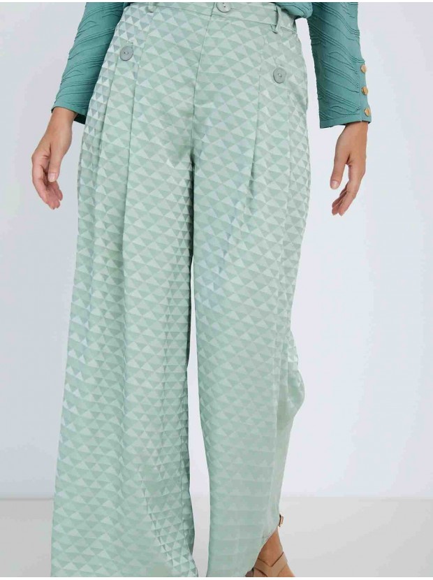 Pantalón jacquard geométrico
