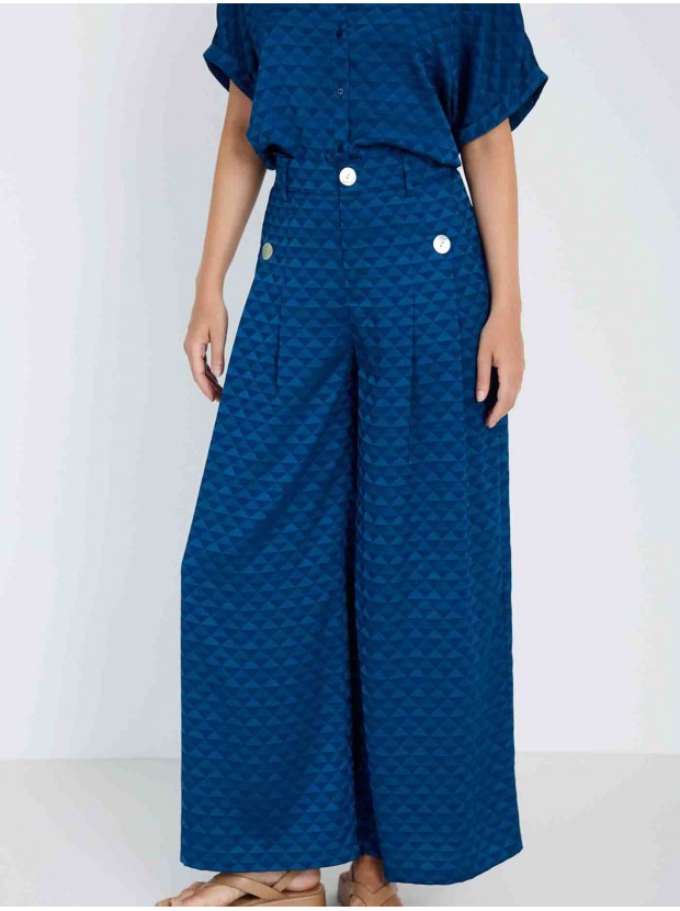 Pantalón jacquard geométrico