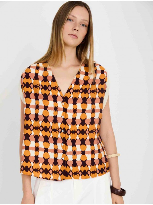 Blusa cinta metalizada