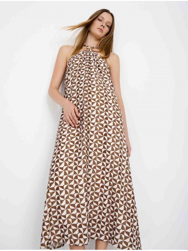 Vestido estampado halter