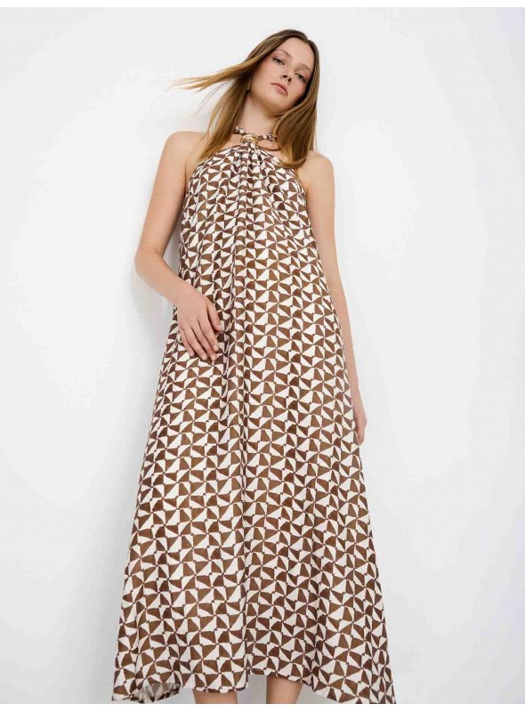 Vestido estampado halter