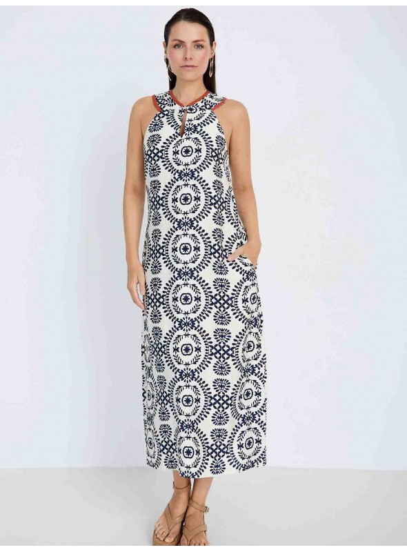 Vestido estampado étnico