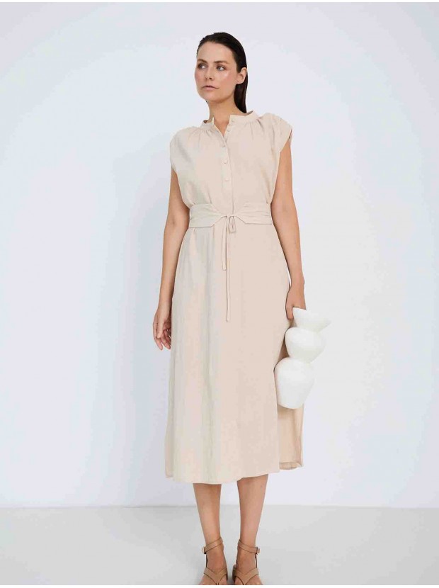 Vestido algodón hombrera