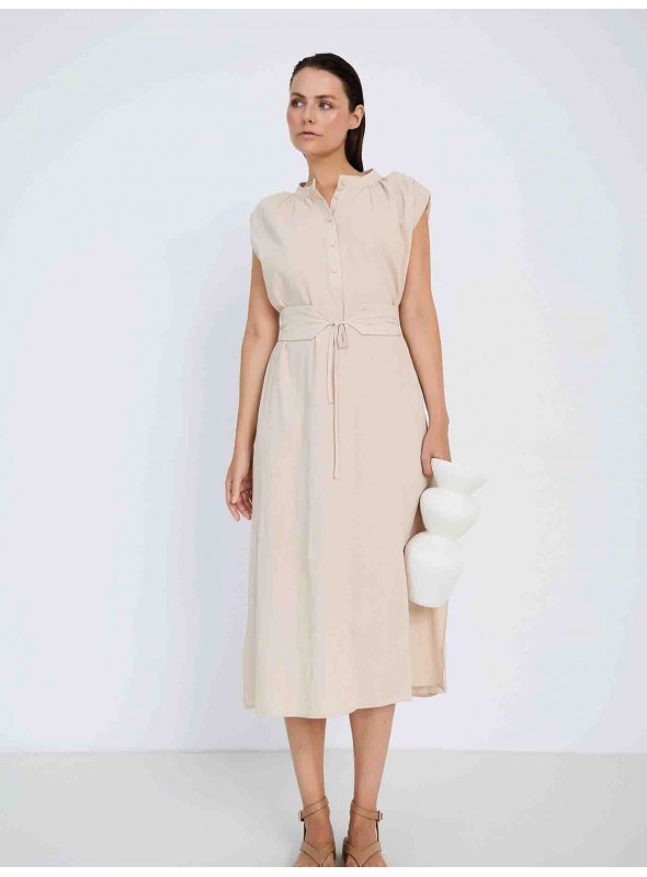 Vestido algodón hombrera