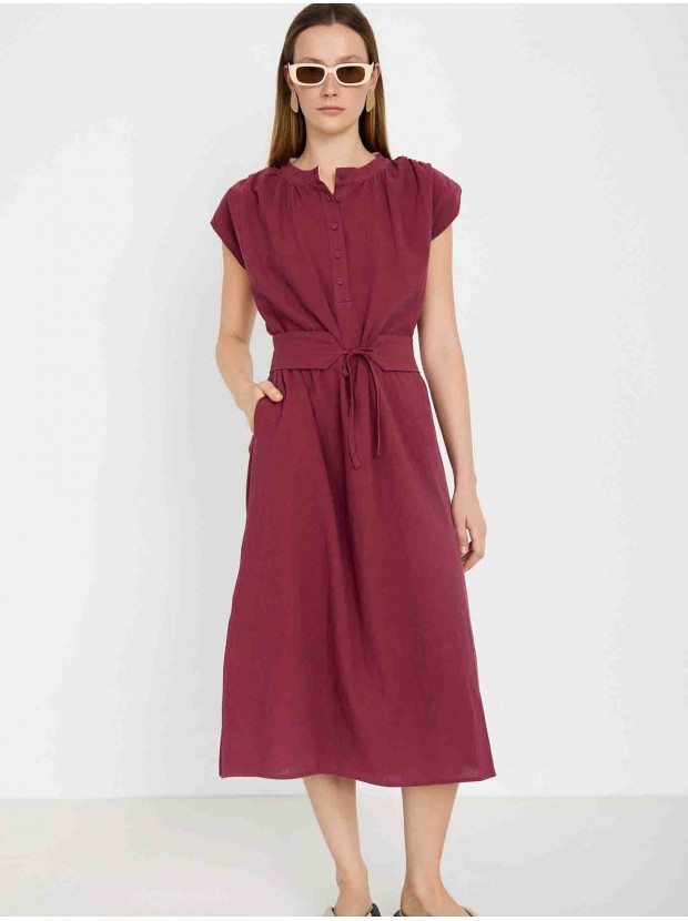 Vestido algodón hombrera