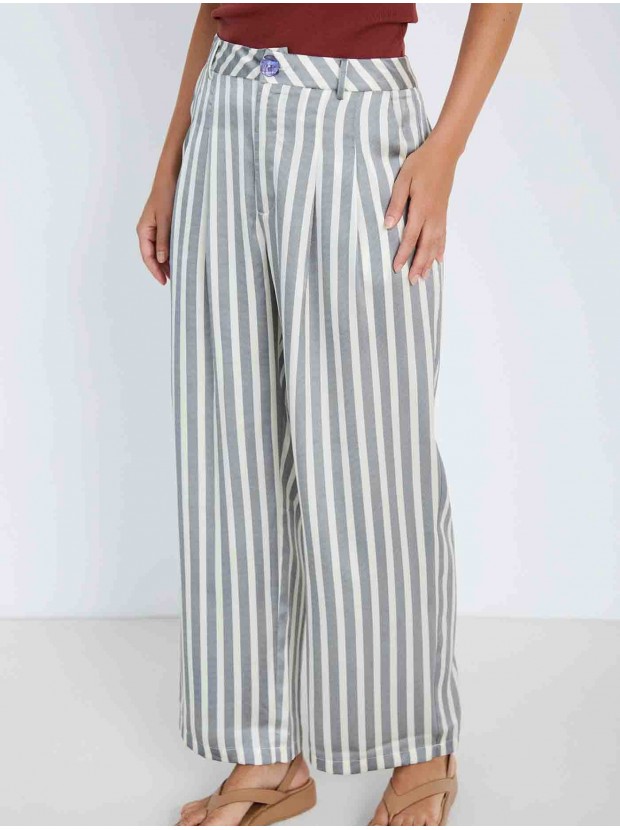 Pantalón satinado rayas