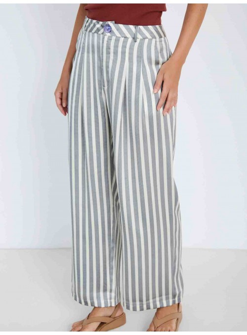 Pantalón satinado rayas