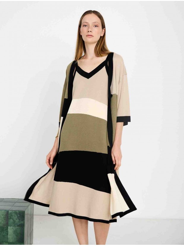 Chaqueta punto colorblock