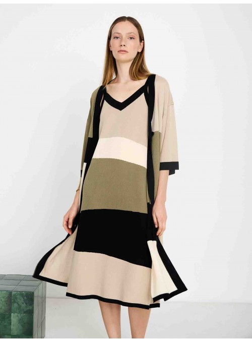 Chaqueta punto colorblock