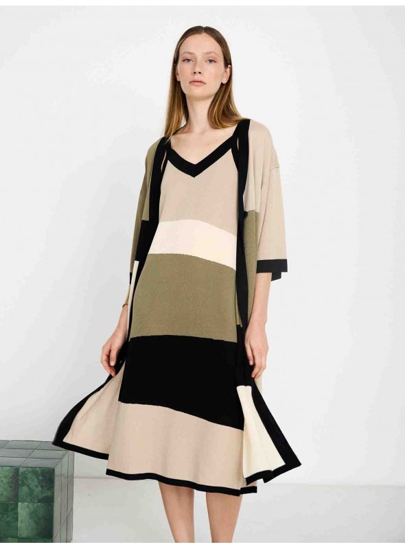 Chaqueta punto colorblock