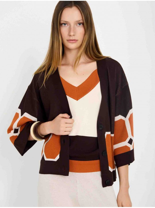 Chaqueta punto jacquard
