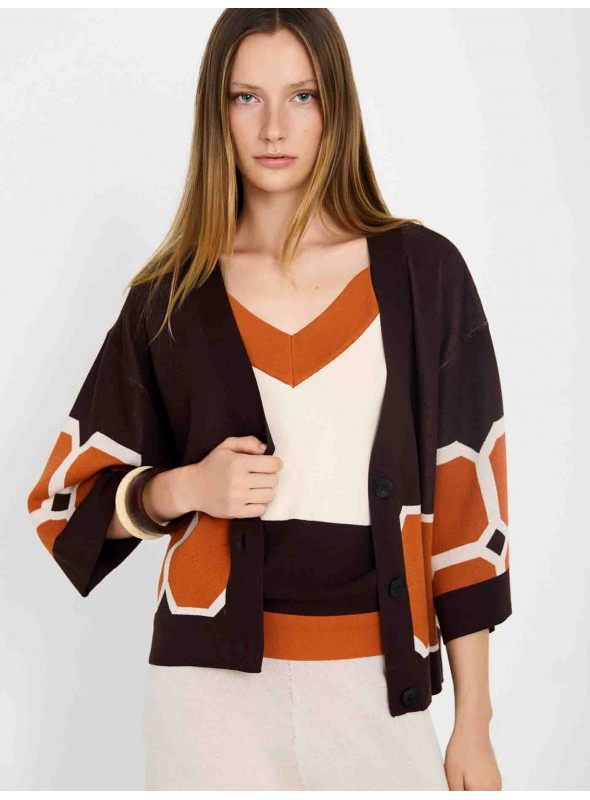 Chaqueta punto jacquard