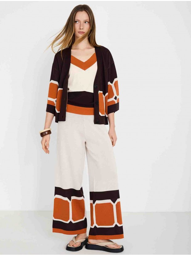 Pantalón punto jacquard