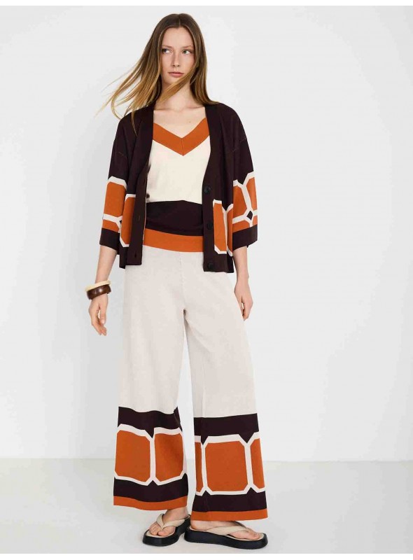 Pantalón punto jacquard