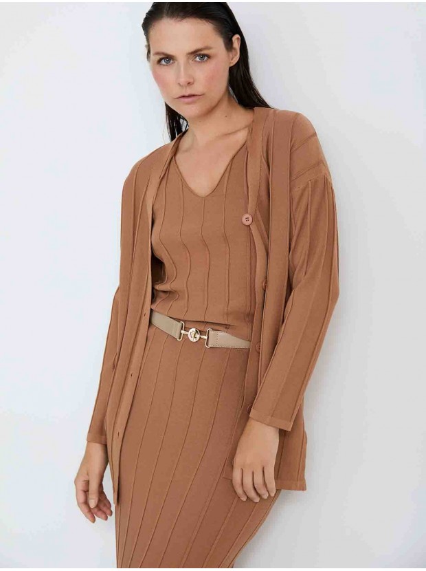 Chaqueta punto canalé