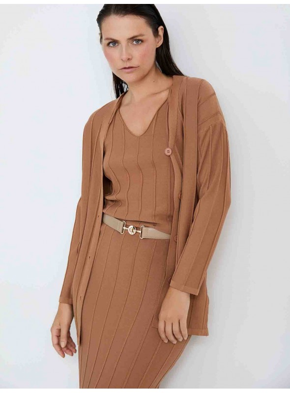 Chaqueta punto canalé