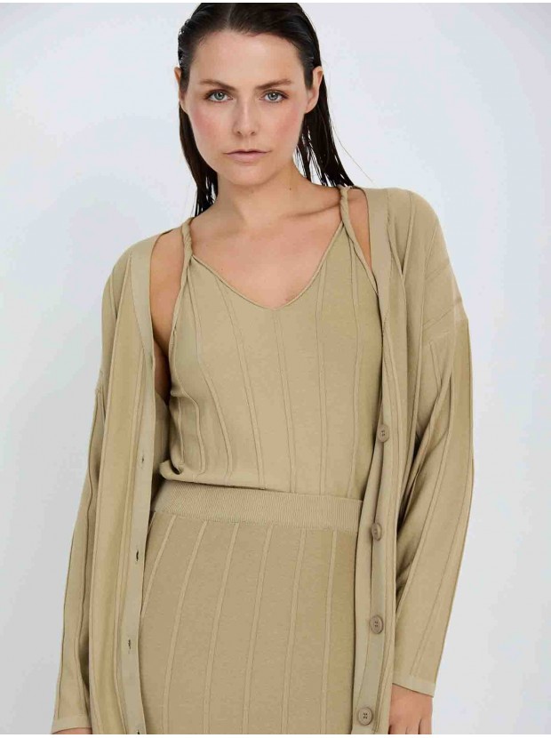 Chaqueta punto canalé