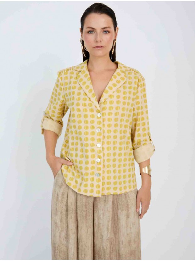 Camisa algodón topos