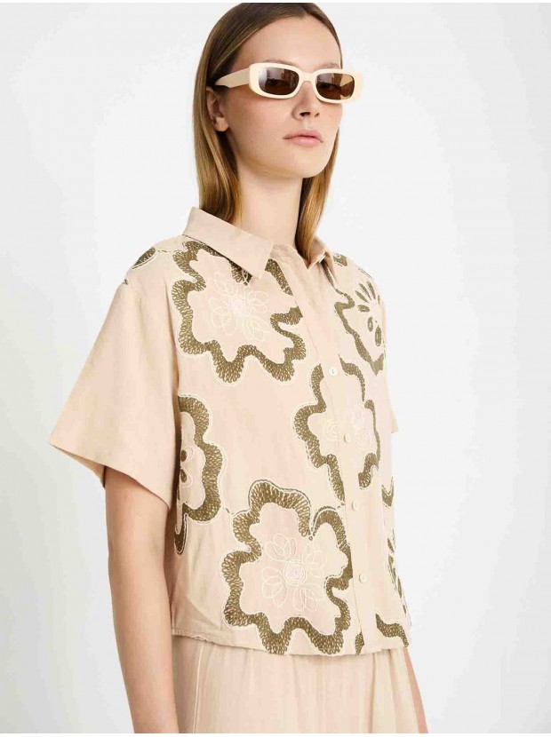 Camisa bordado floral