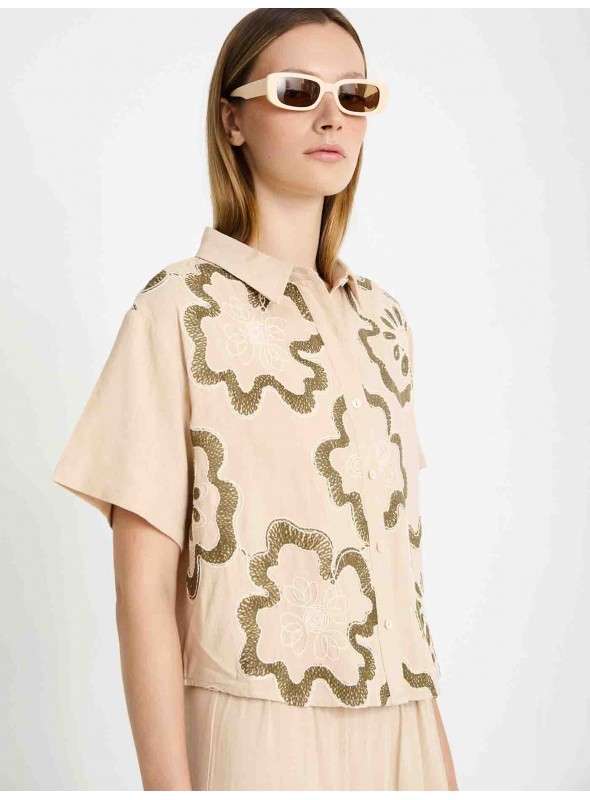 Camisa bordado floral