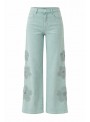 Pantalón denim bordado lateral