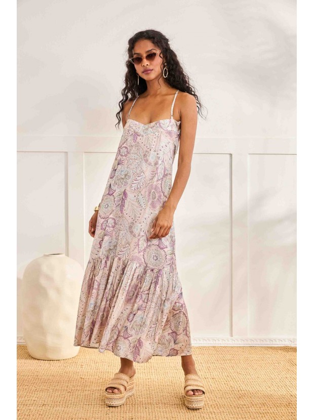 Vestido estampado cuello halter
