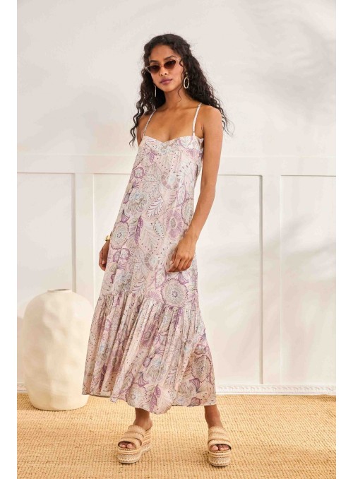 Vestido estampado cuello halter
