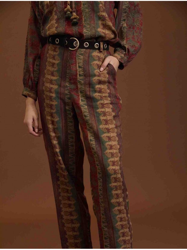 Pantalón baggy estampado etnico