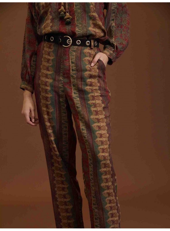 Pantalón baggy estampado etnico