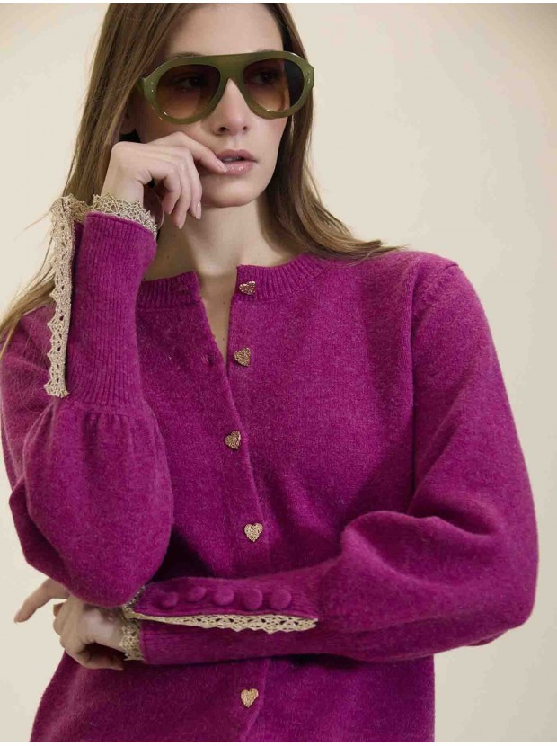 Cardigan botones de corazón