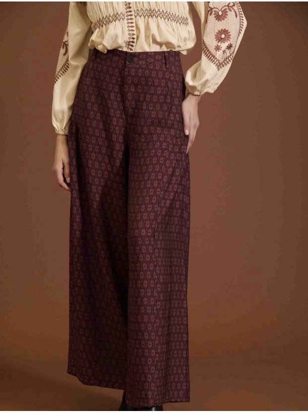 Pantalones palazzo estampado geométrico