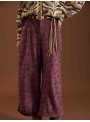Pantalón holgados de terciopelo estampado cachemira
