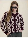 Cardigan bucle a contraste