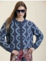 Cardigan bucle a contraste