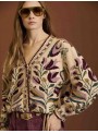 Cardigan jacquard floral