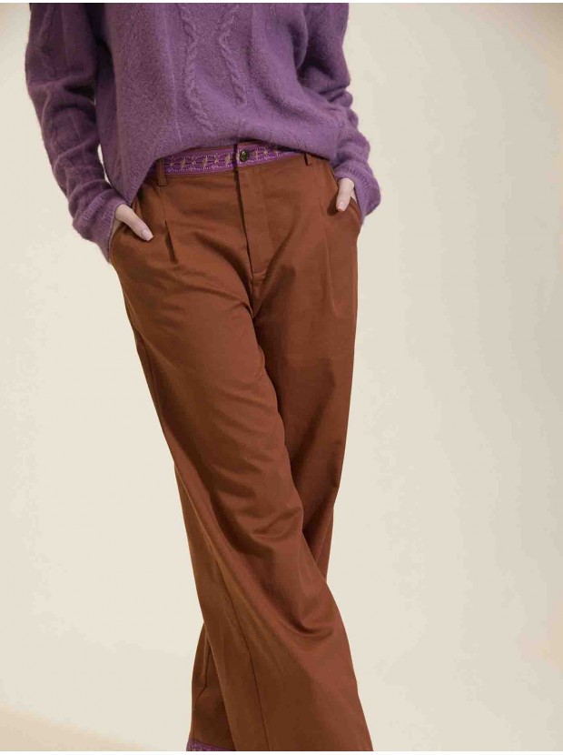Pantalones rectos de lona