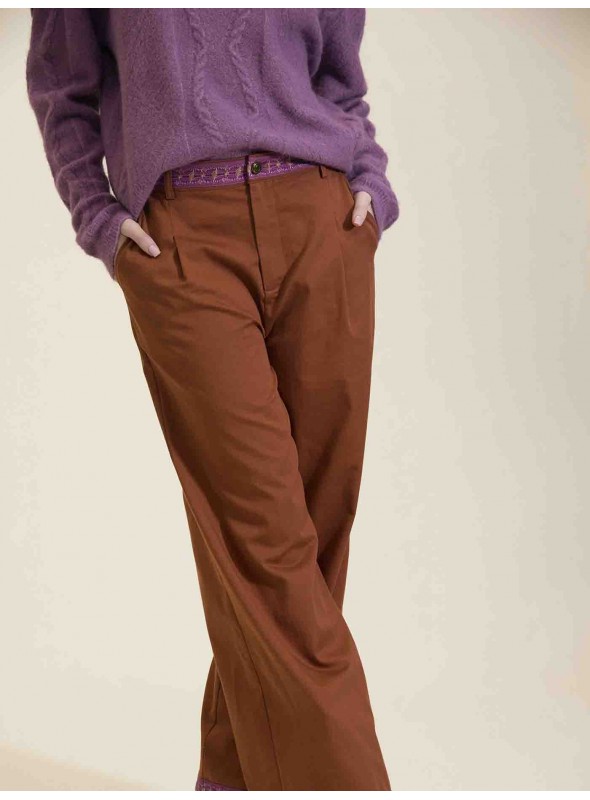 Pantalones rectos de lona