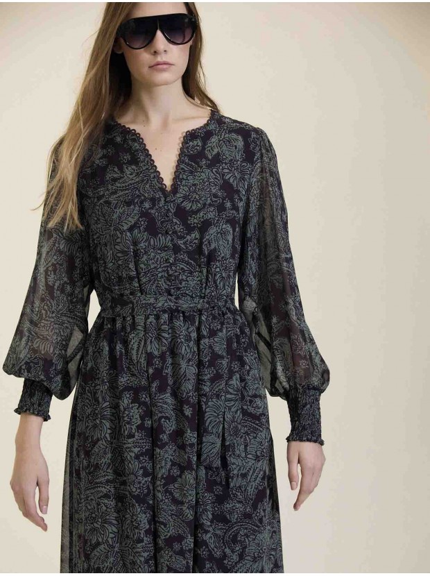 Vestido gasa estampado