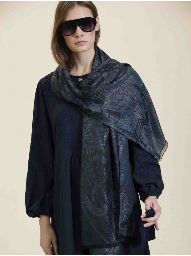 Fular floral lurex