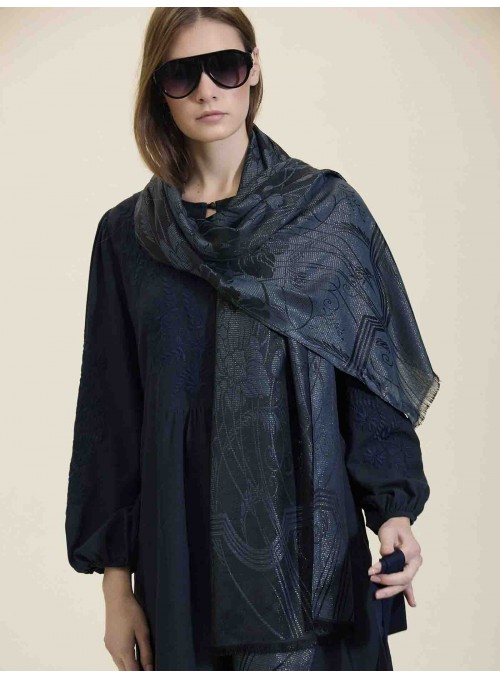 Fular floral lurex