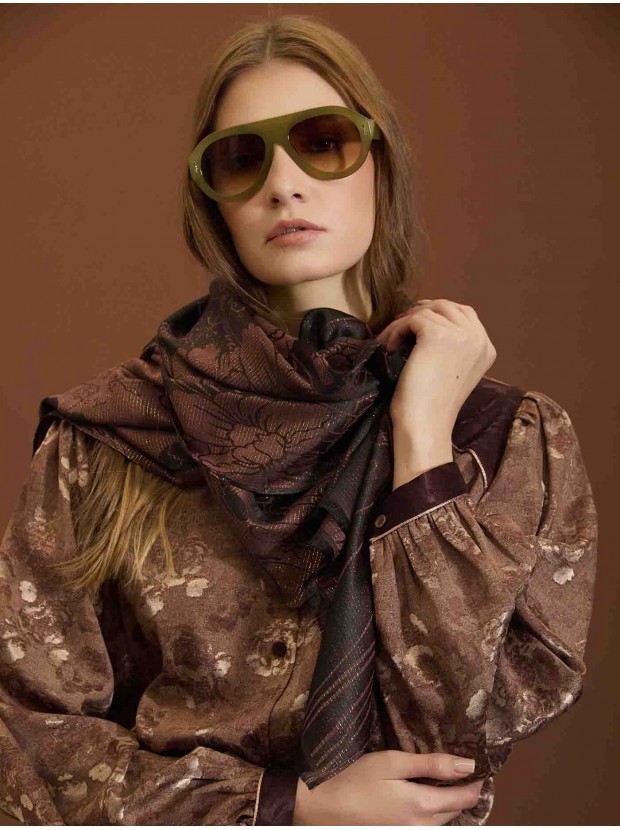 Fular floral lurex