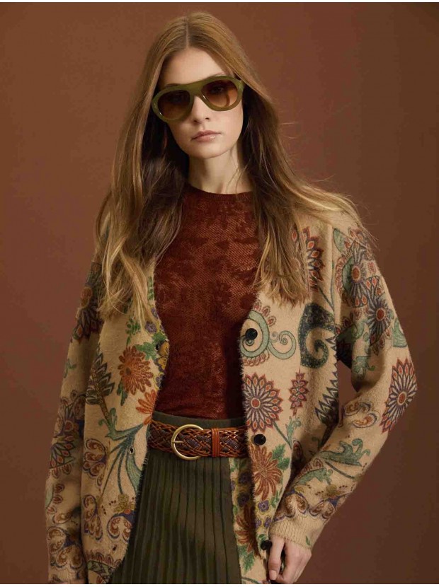 Cardigan estampado mandalas